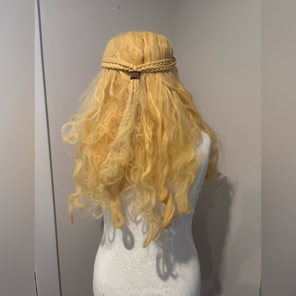 Long Blonde Braided Halloween Wig – Costume Hairpiece - Picture 2 of 5
